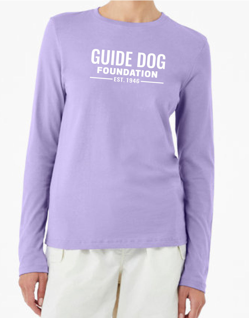 Ladies Guide Dog Foundation Logo Long Sleeve T-Shirt – Guide Dog ...